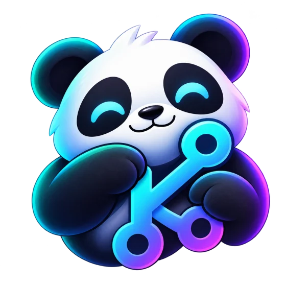 Bob, the GitBob panda, hugging a Git branch icon.